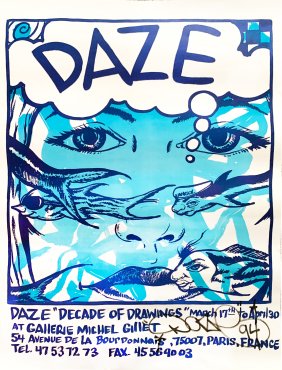 DAZE "Decade of Drawings" Show Poster 1994- Urban Art, Graffiti, Street Art