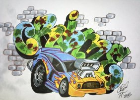 CRIME79  "Fountain Ave" Drawing - Urban Art, Graffiti, Street Art