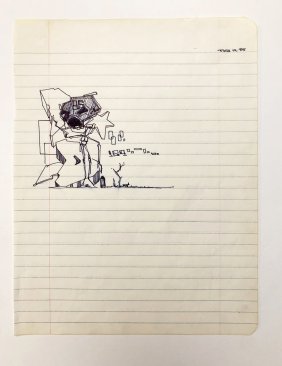 DONDI White "D 129" Drawing - Urban Art, Graffiti, Street Art