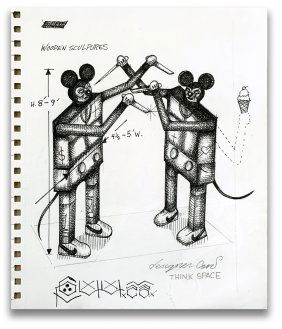 Carlos Ramirez - "Wooden Sculptures" Drawing . Urban Art, Graffiti, Street Art