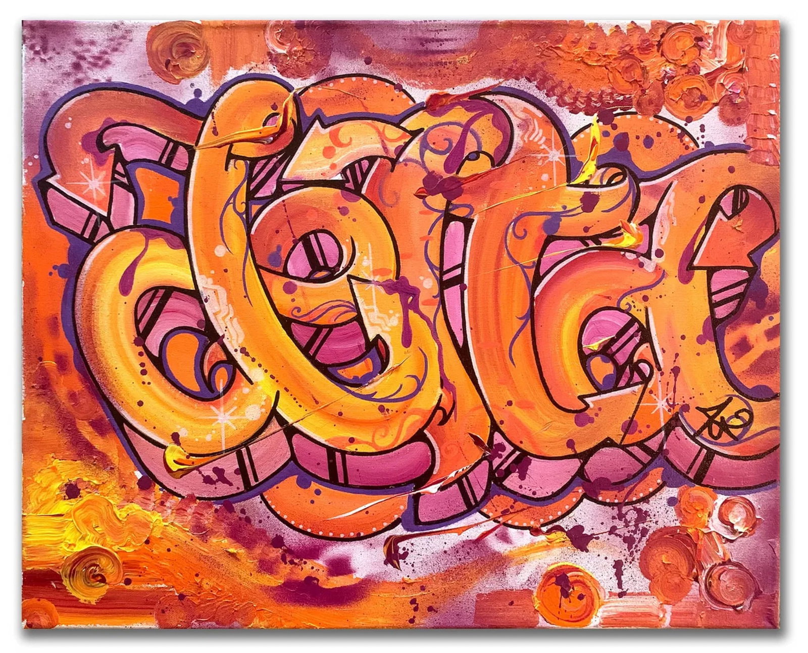 DELTA2- "DELTA" Painting: DELTA 2- "DELTA" Painting. Measures 16"x20". From 2023. Aerosol and acrylics on canvas. Stretched. Signed dated verso.Comes with a COA from Dirtypilot.