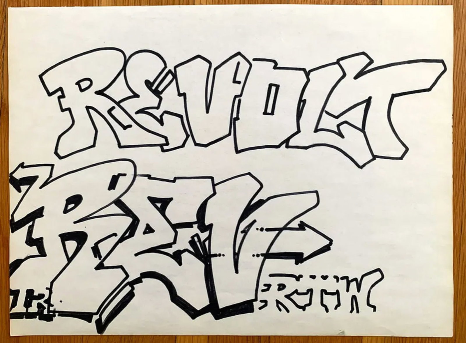 REVOLT "REVOLT REV" Black Book Drawing 1984-Urban Art, Graffiti, Street Art (1 of 1)