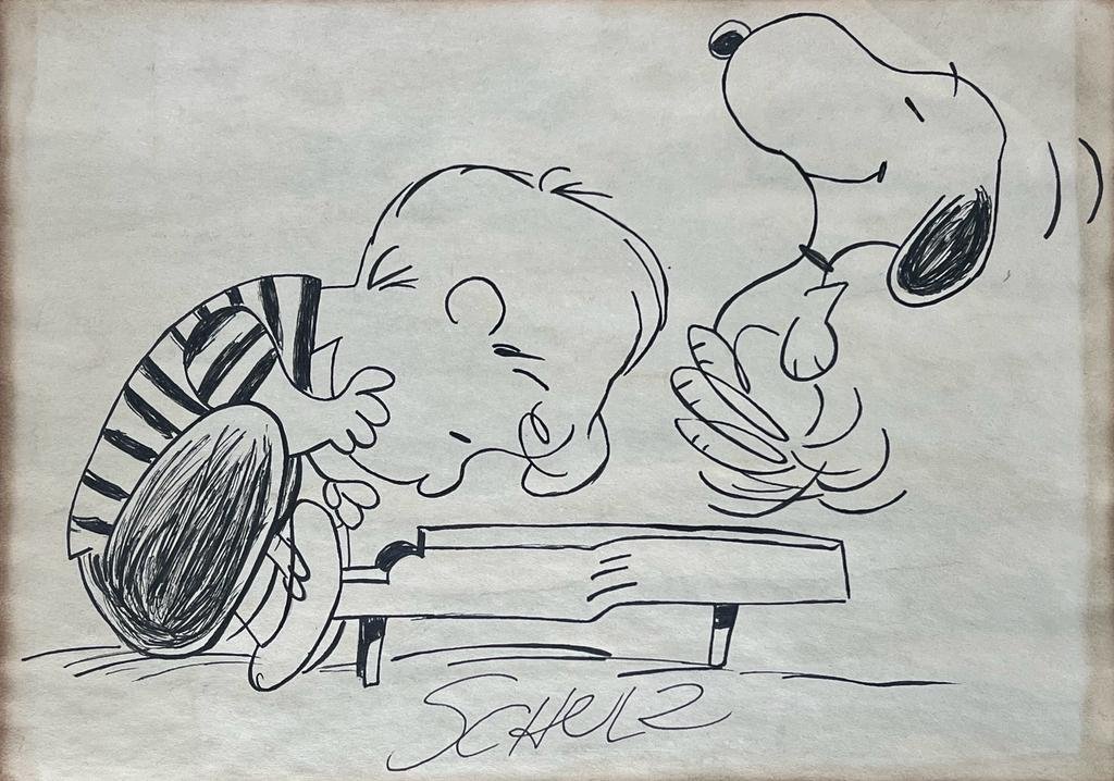 Charles M. Schulz American Mixed Media On Paper Painting (Style Of) (1 of 4)