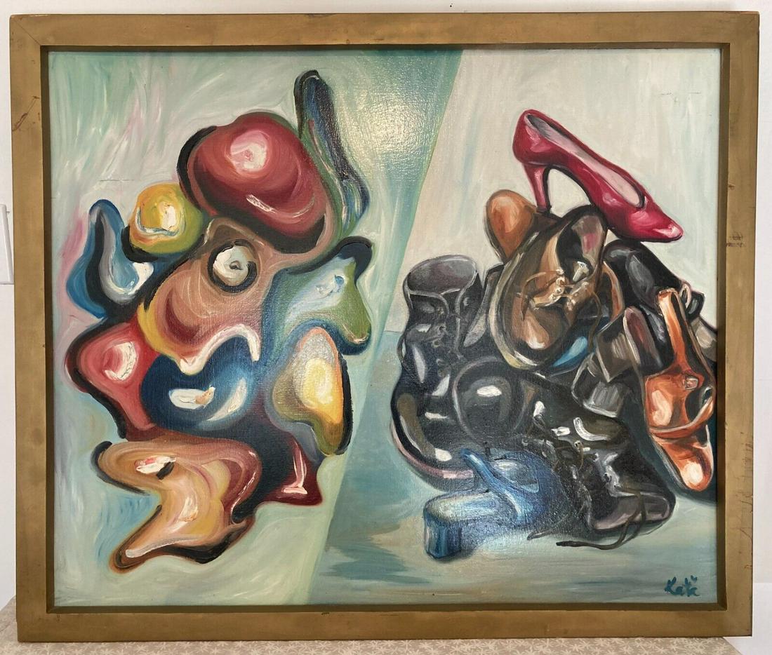 Abstract Painting Oil on Board Signed by KATA? (1 of 10)