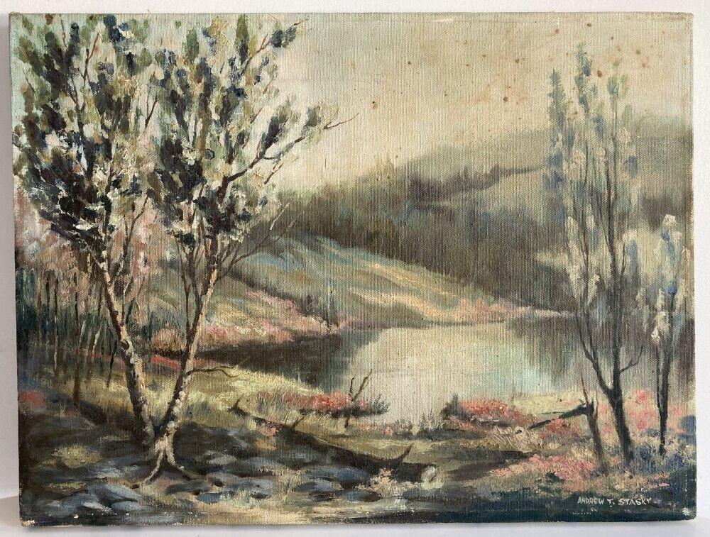 ANDREW T. STASKY (Long Island,1930-1989) River View Signed (1 of 5)