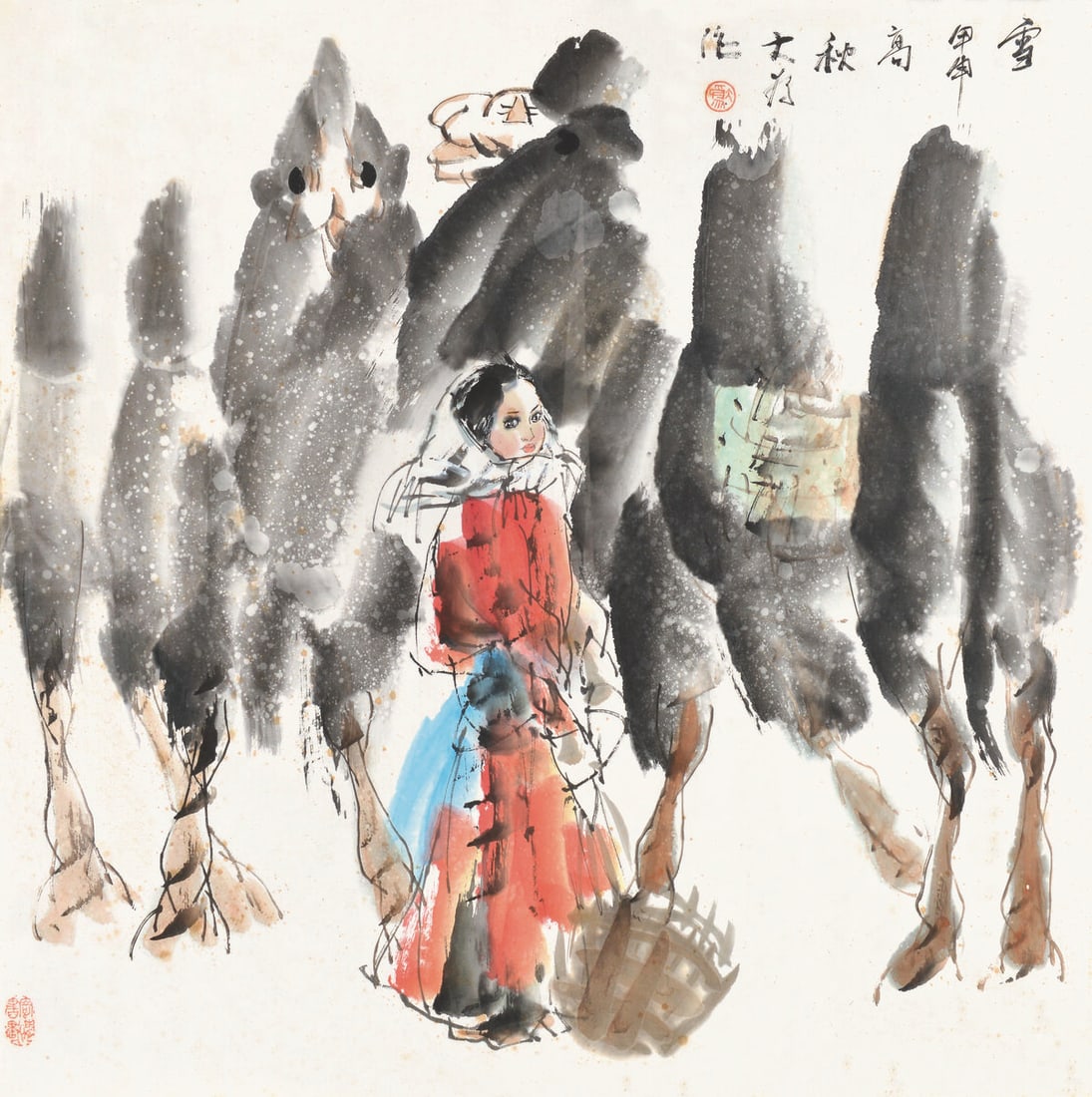 Figure, Liu Dawei: 人物 劉大為 68.5×69cm Paper 紙本 Framed 鏡框