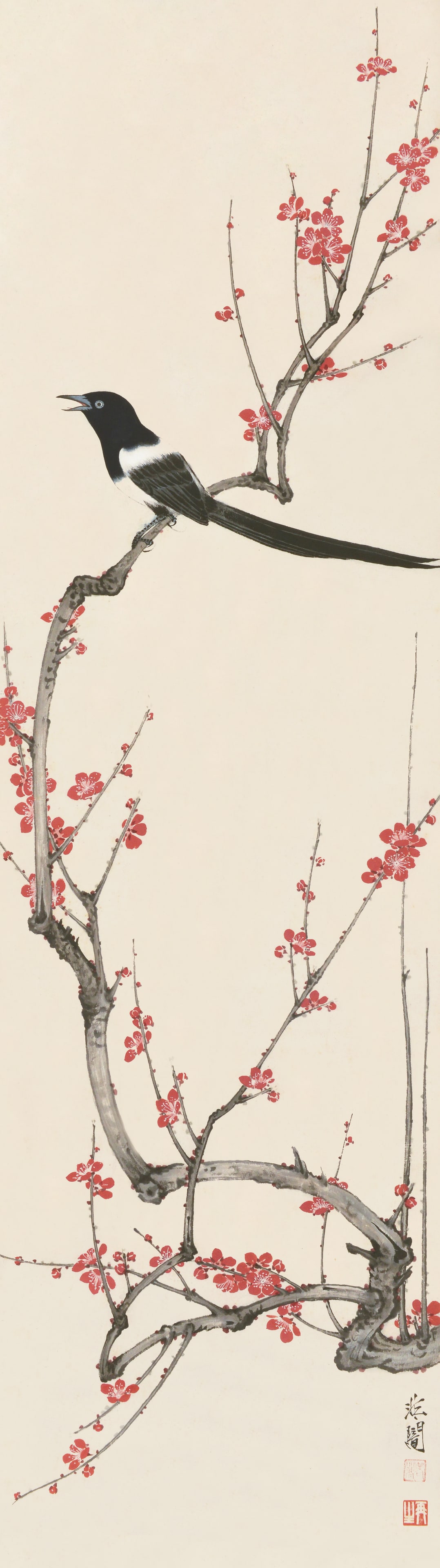 Birds and Flowers Yu Feian(1889-1959): 于非闇,花鳥 鈐印：老非（朱）再生（白） Inscription：非闇。