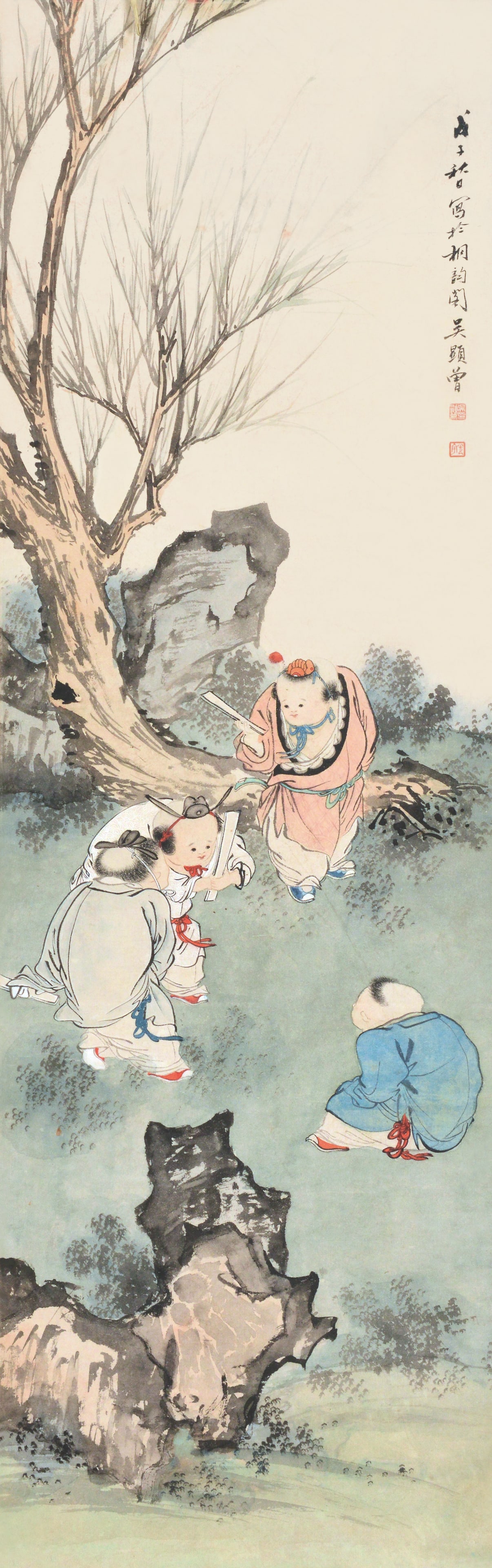 Portrait Wu Xianzeng(1908-1970): 吳顯曾,童子圖 鈐印：吳顯曾印（白）光宇（朱） Inscription：戊&#