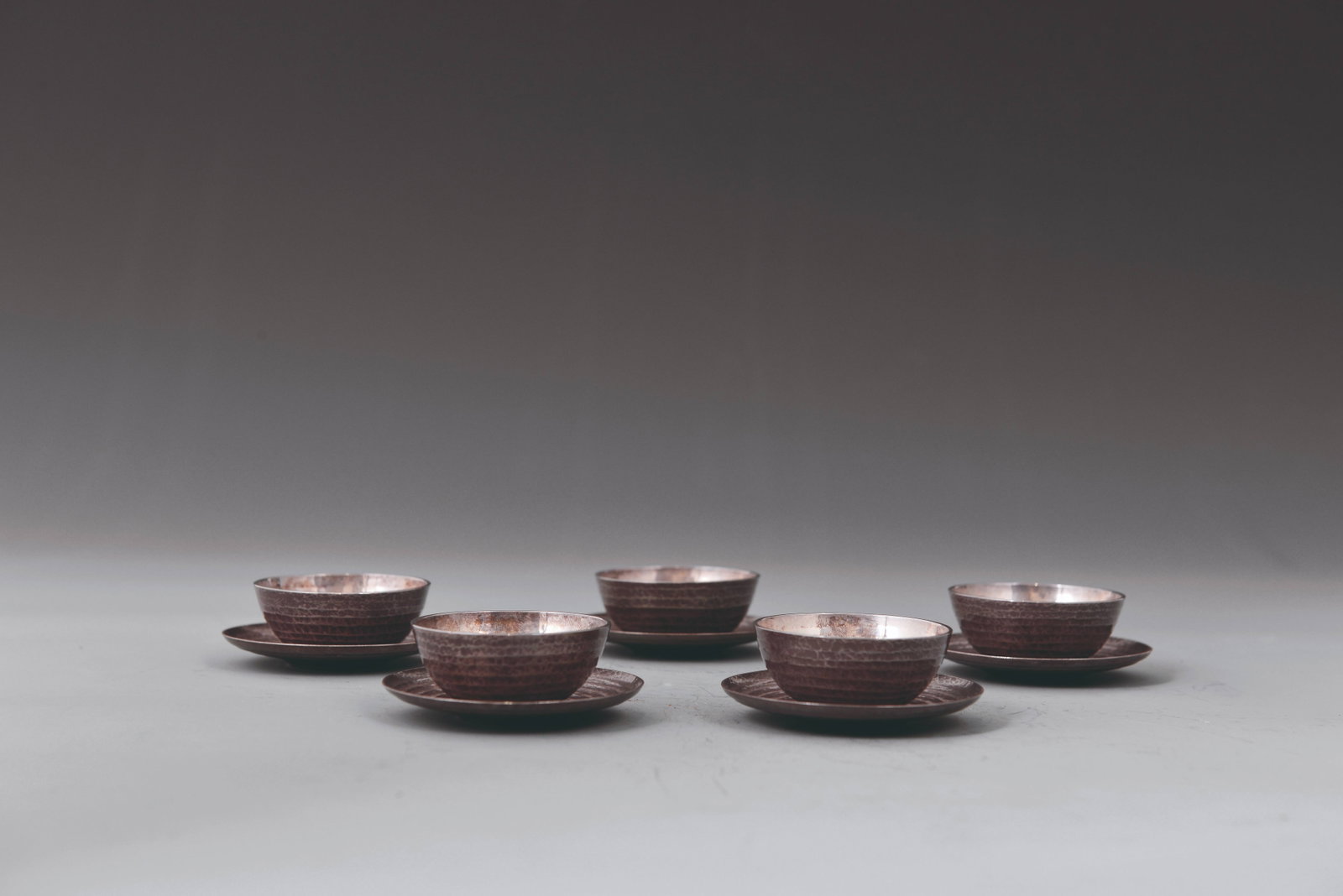 Five Silver Cup Stands: 純銀製盞托五組
