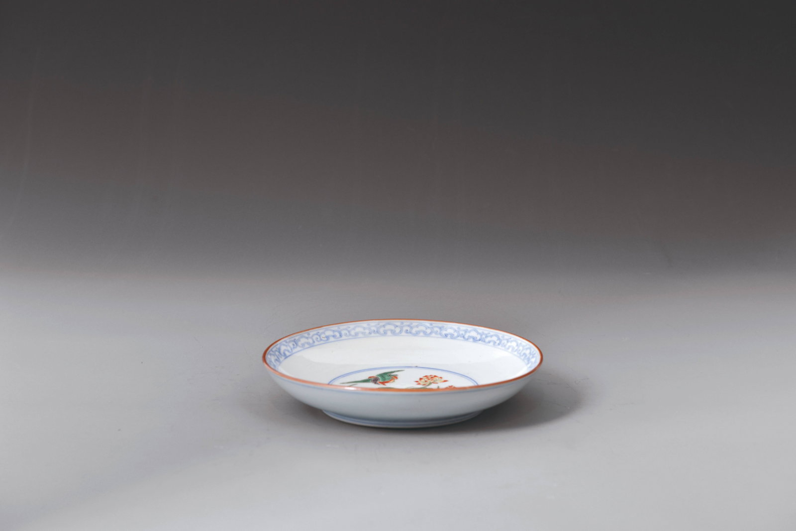 Custom Famille Rose Dish: 清 康熙 官搭民燒訂製 荷塘鴛鴦粉彩盤