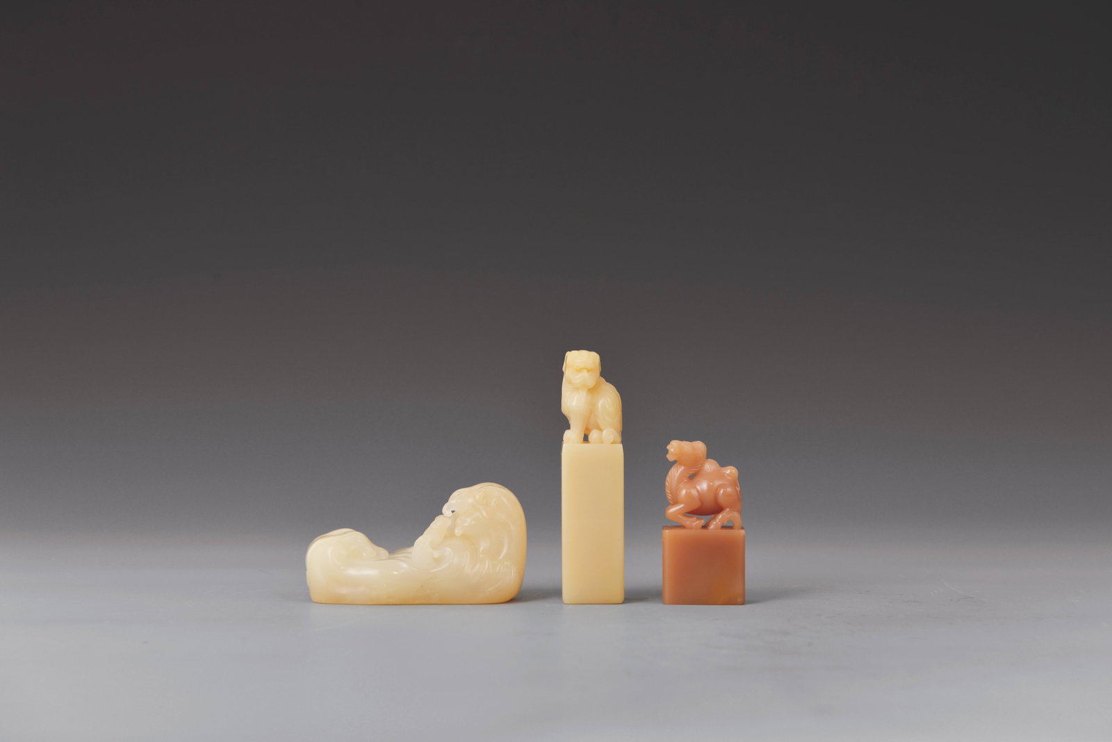 3 seals with animal craving: 獸雕水坑、汶洋二顆共三顆