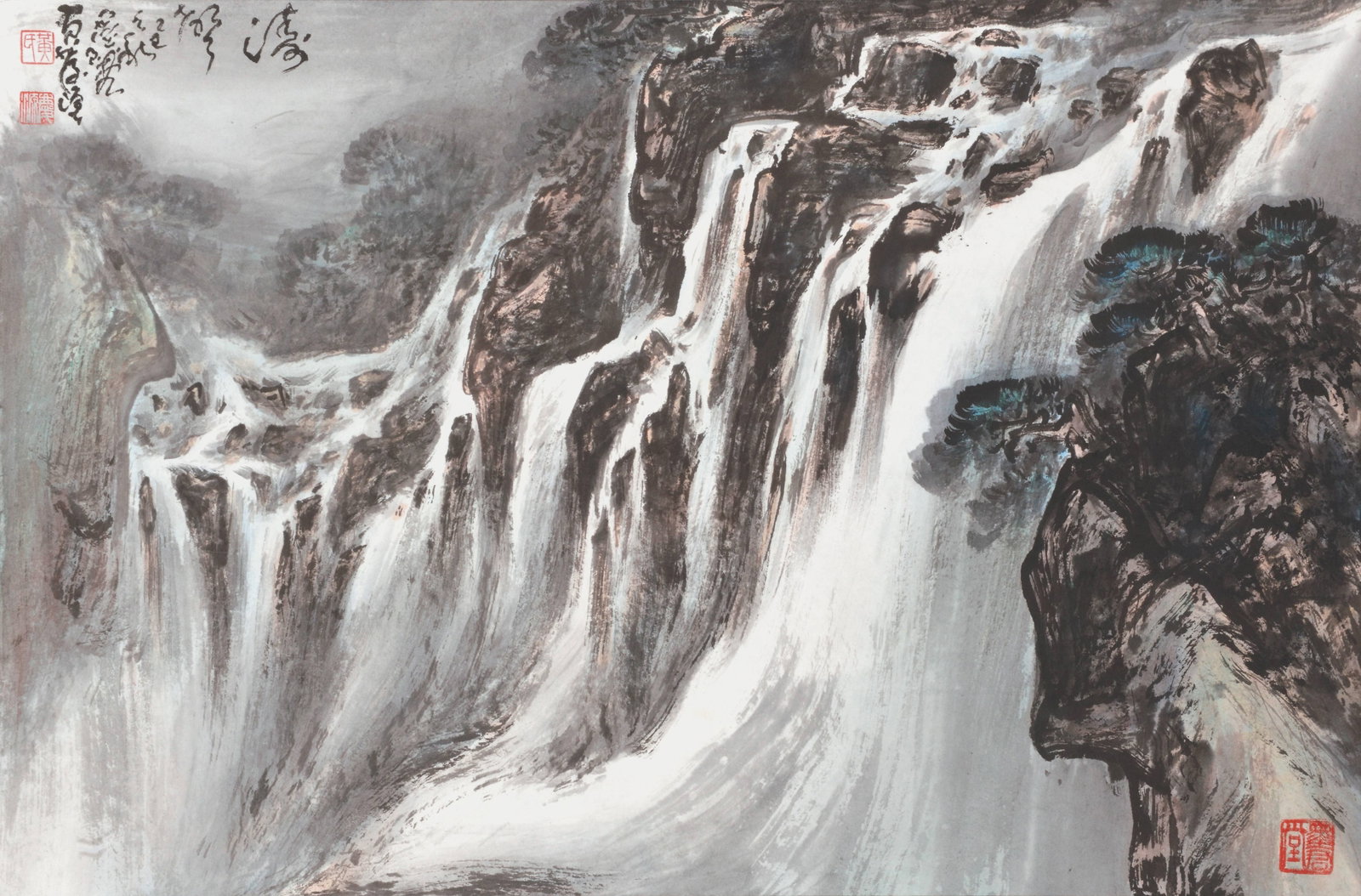 The Sound of Waves,Huang Qing Yuan: 黃慶源 濤聲 款釋：濤聲，已巳年之秋，黃慶源。 鈐印：Ɩ