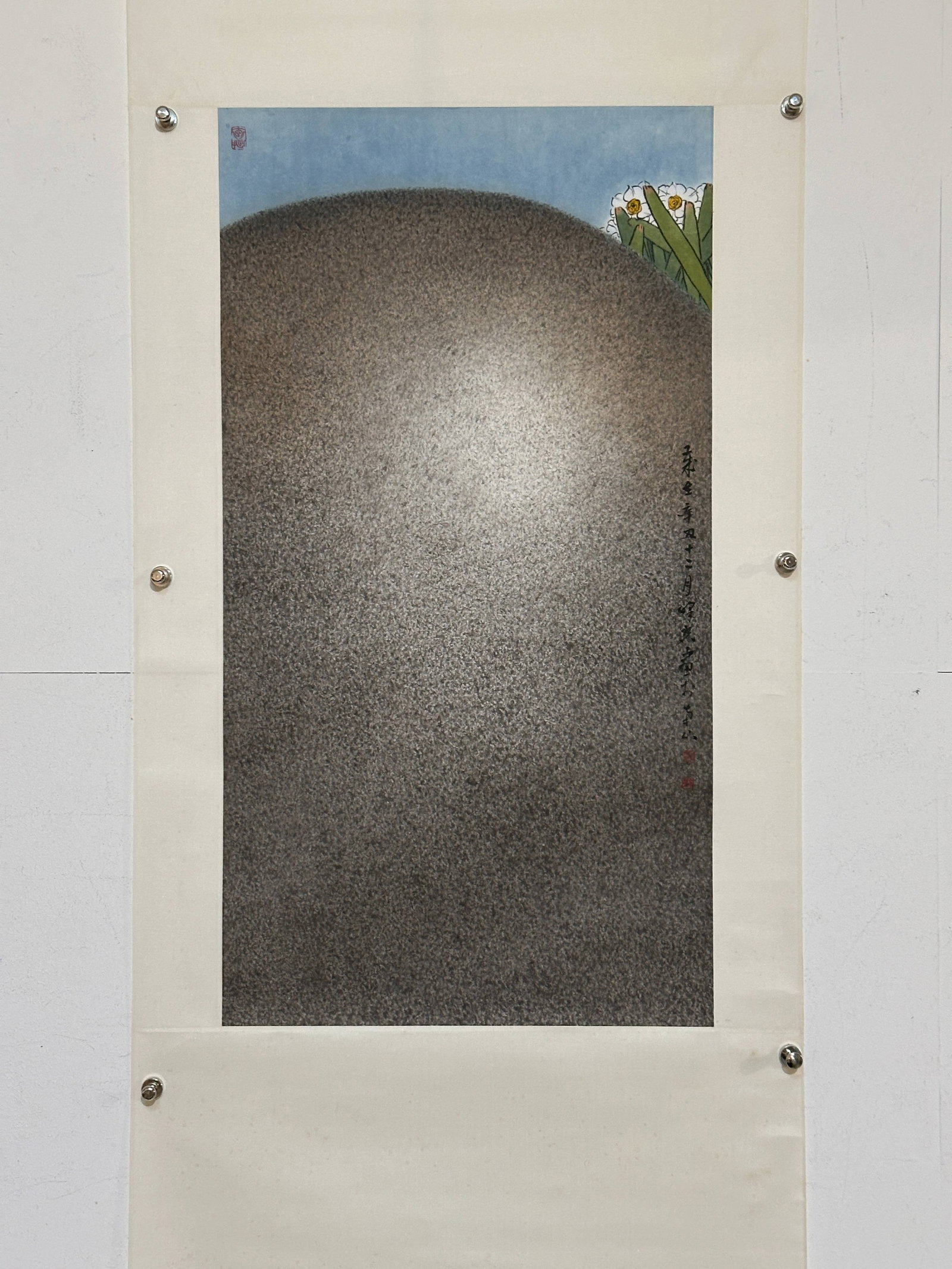 Tranquil Waters,Radiant White,Zhang Feng Bi: 張峯碧 波閒嫣白 款識：歲在辛丑十二月峯碧畫於南山。 ŵ