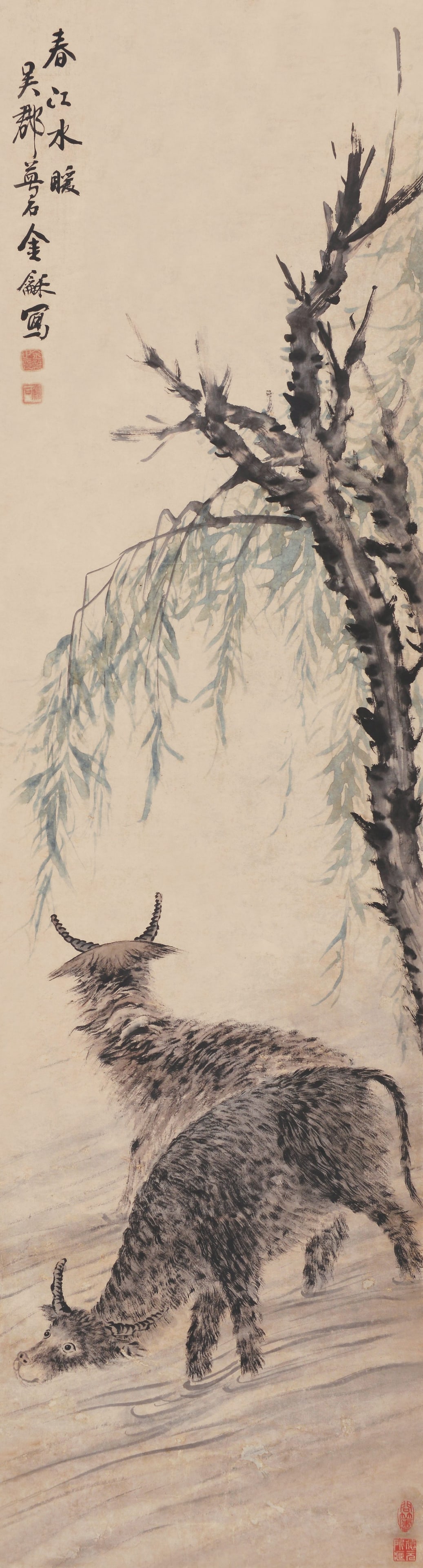 Spring,Jin MengShi: 金夢石 春江水暖 款識：春江水暖。吳郡夢石金龢寫 鈐印ʍ