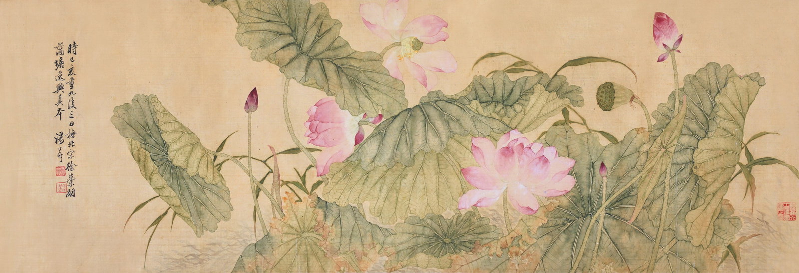 Lotus,Tang ShiShu: 湯世澍 荷花 款識:時己亥重九後三日擬北宋徐崇嗣蒲塘逸Ō