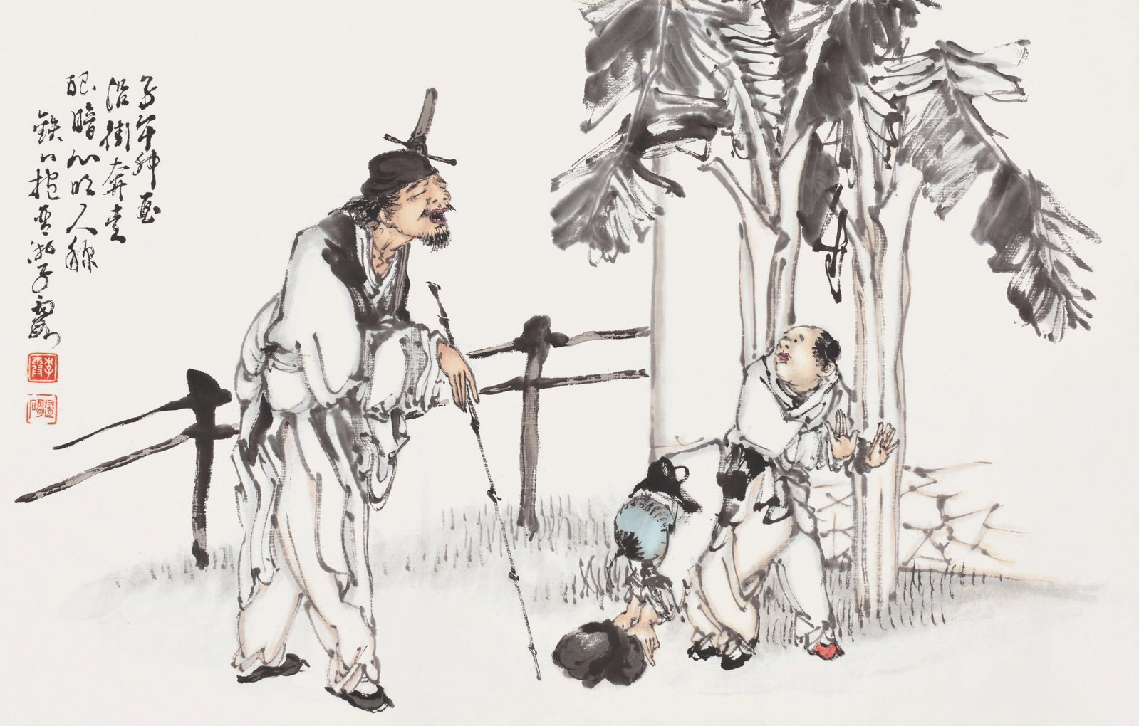 Portrait,Li Xia: 李霞 人物 款識：子午仲夏沿衝奔走暗心昭人稱。鐵石擬ੌ
