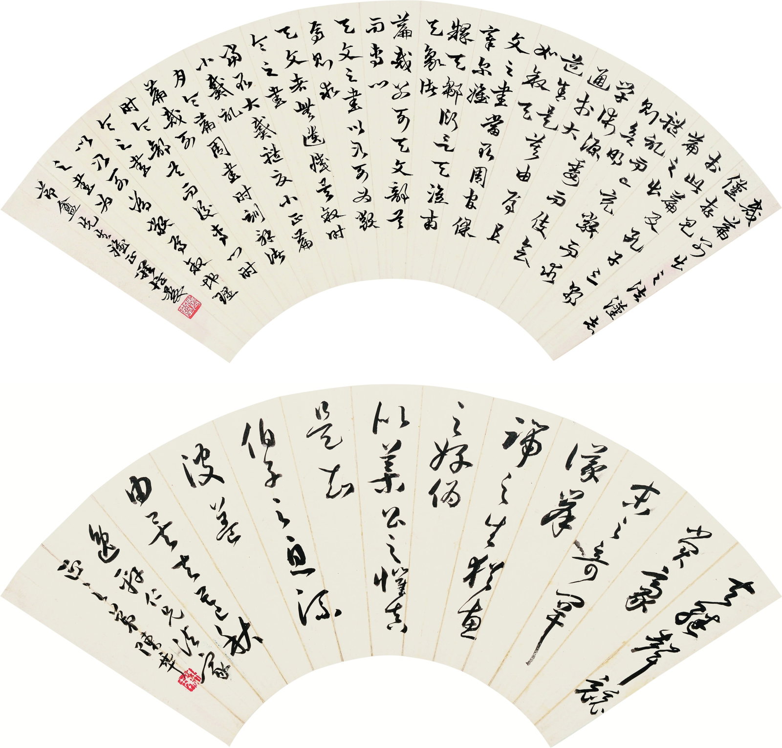 Calligraphy,Chen BanDing/Luo FuKan: 陳半丁/羅復堪 書法二楨 款識：逸軒兄法家正之弟陳半丁/