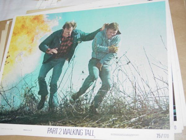 6 Walking Tall Part II Lobby Cards Starring: Bo Svenson, Luke Askew, John Davis Chandler- 11x14-Numbered # 3,4,8,6,7,&5-There is a slight bit of tape residue on several of the posters