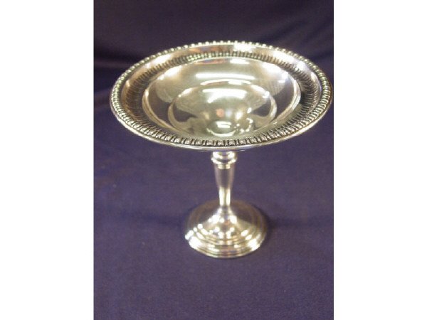 Wm Rogers Sterling Silver Compote: Vintage Wm Rogers Sterling Silver Compote - Neat Reticulated Rim - Marked "Wm. Rogers Mfg. Co. "Sterling", "Weighted Reinforced" & "39A" on the Base - 5 7/8"H x 6"D - No Monogram - Normal Light Surfac