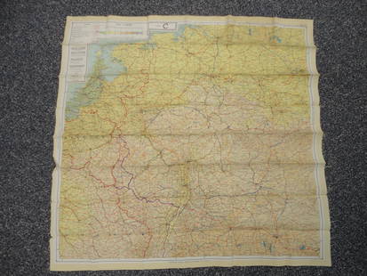 ORIGINAL WWII USAAF 14TH AF PILOT SILK MAP BUIR NOR TSITSIHAR