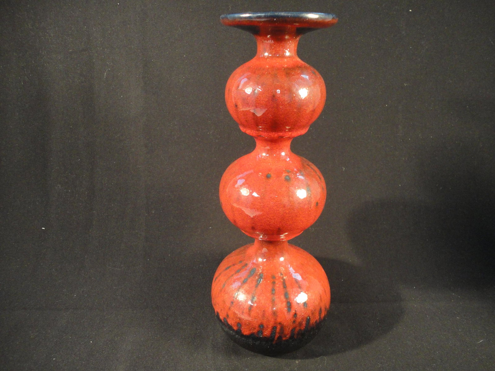 Vintage Red Fat Lava Style Bubble Candleholder - Mid Century Modern. (1 of 4)