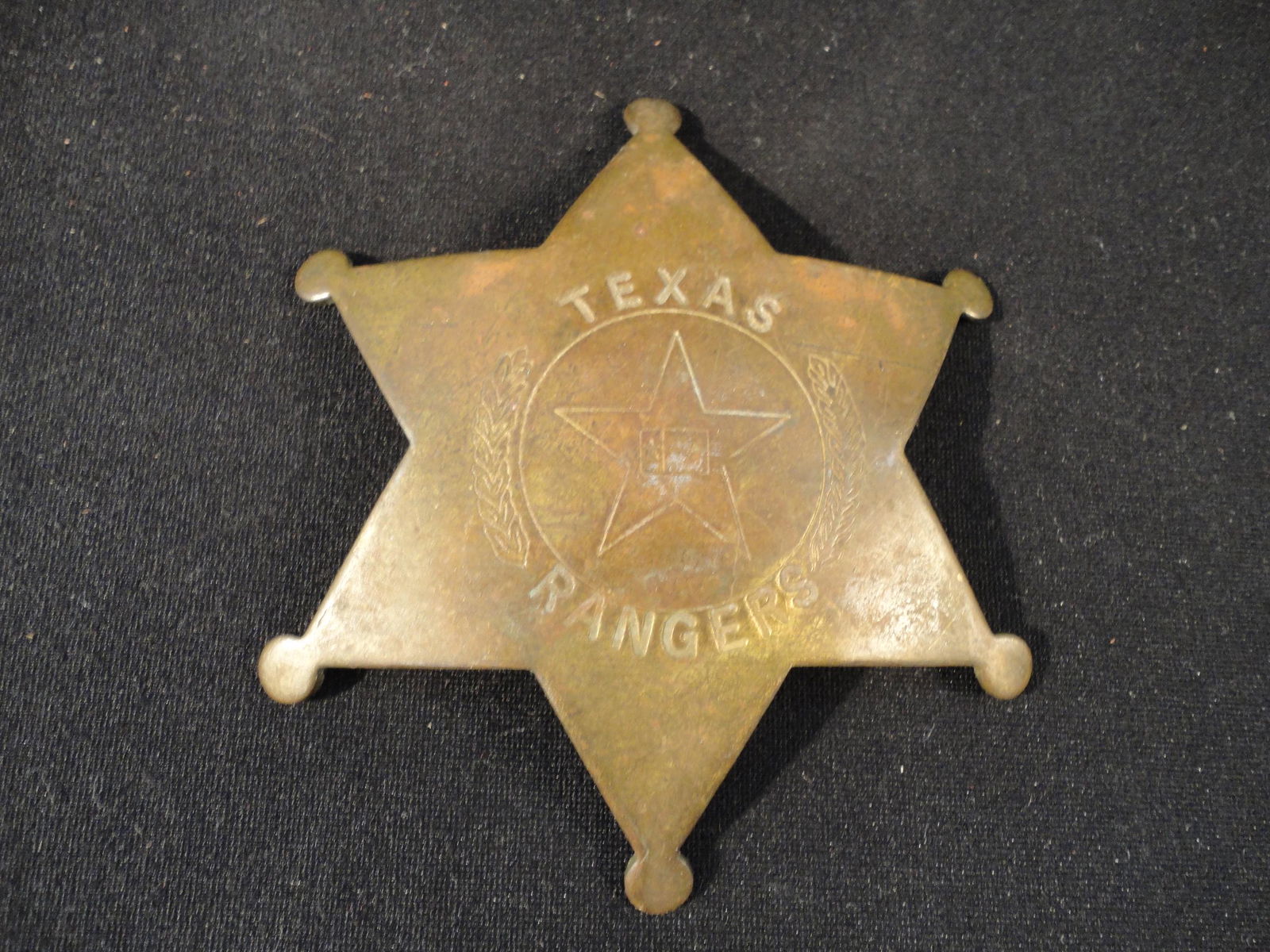Vintage Brass Texas Rangers Badge (1 of 2)