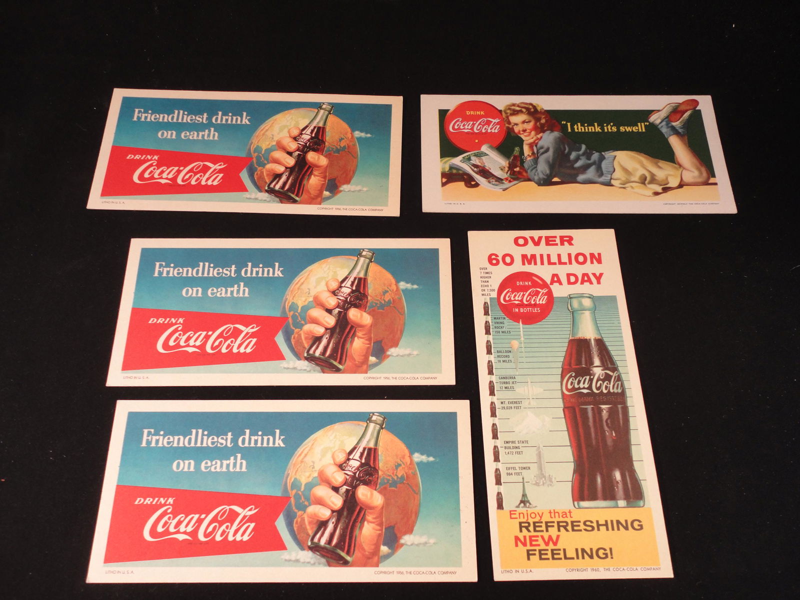 Lot of 5 Vintage Coca Cola Ink Blotters. (1 of 2)