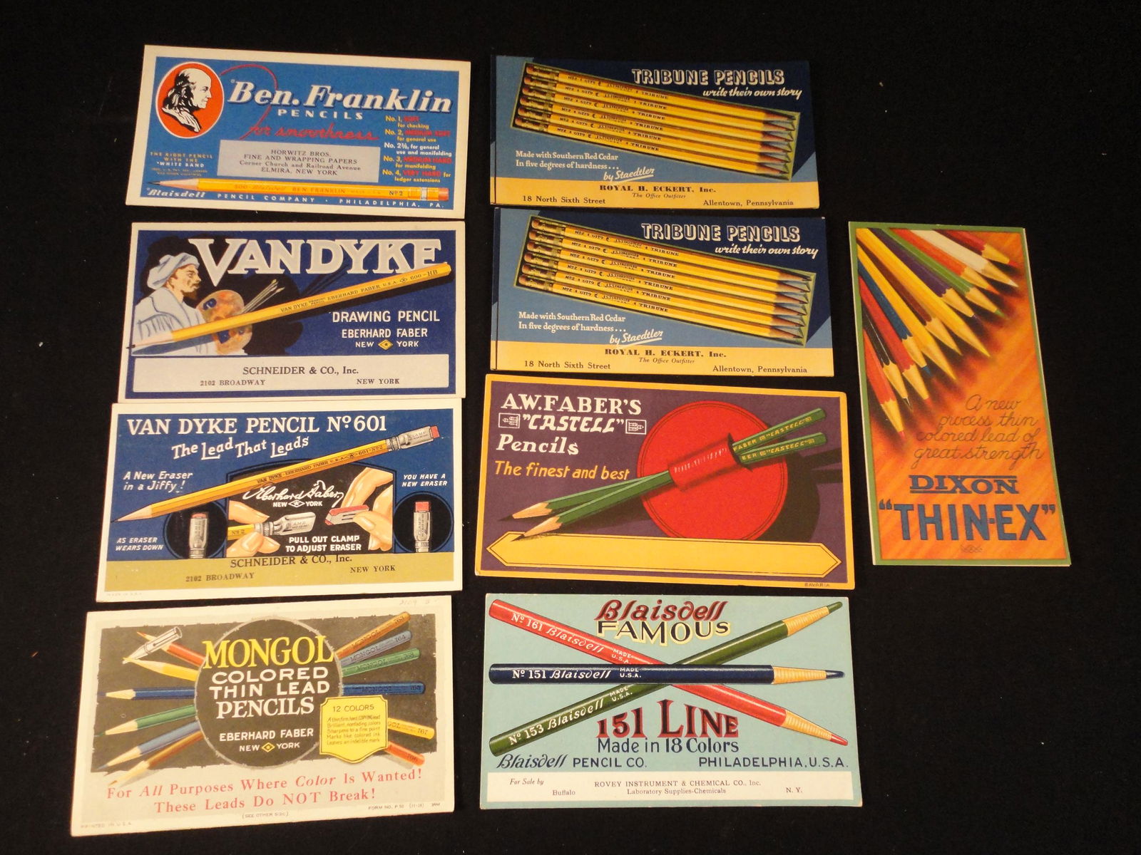 Lot of 8 Victorian Trade Cards & Ink Blotters from Pencil Manufacturing  Companies. (1 of 7)