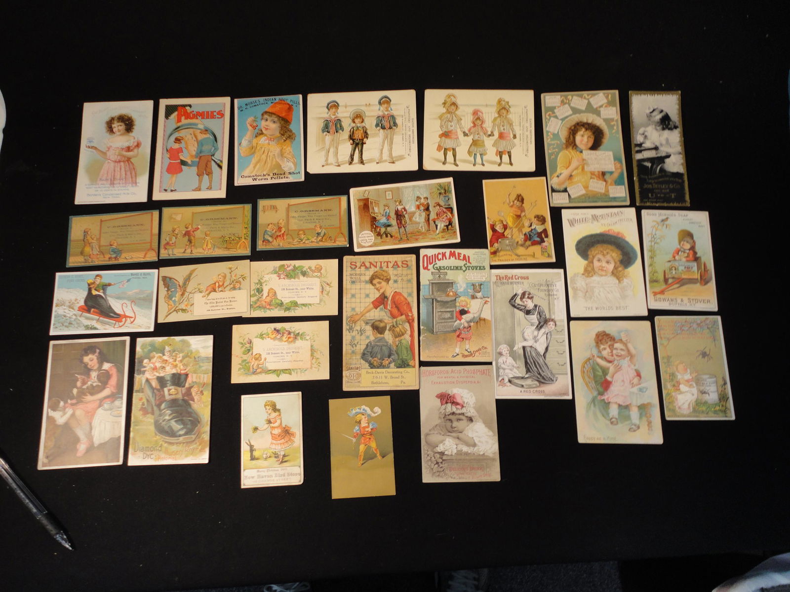 Antique Lot of 30 Victorian Trade Advertising Cards All with Children - Various Companies (1 of 8)
