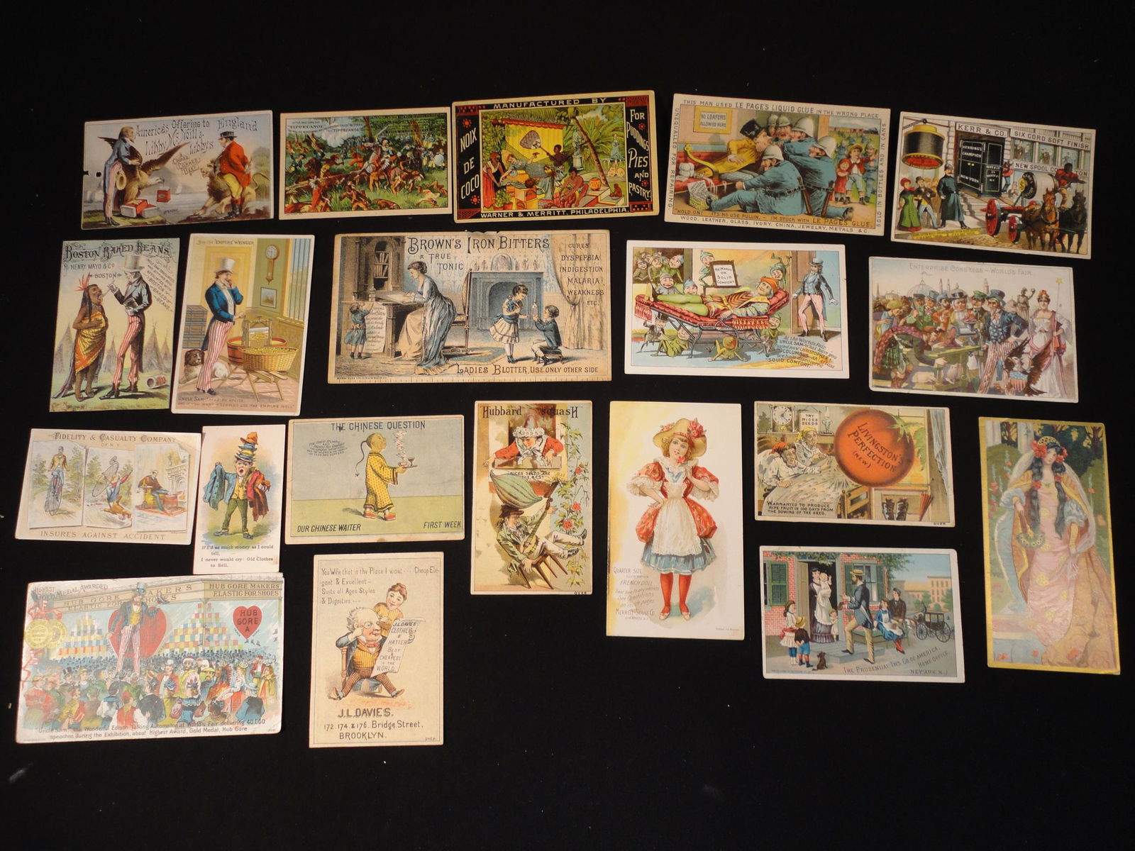 Antique Lot of 20 Victorian Trade Advertising Cards All Highly Colored  and Fancy - Various (1 of 8)
