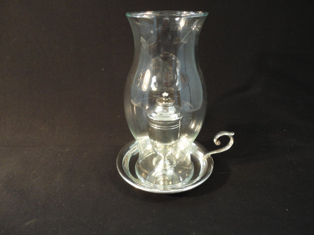 Vintage Danforth Pewter Oil Lamp with Chimney (1 of 5)