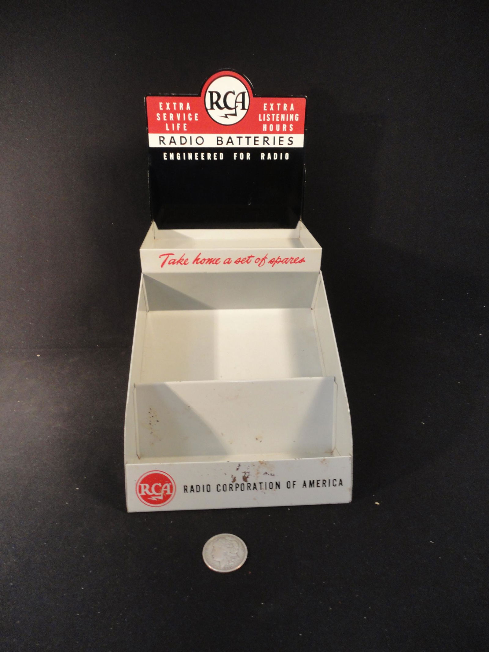 Antique RCA Radio Batteries Tin Litho Store Advertising Display. (1 of 8)