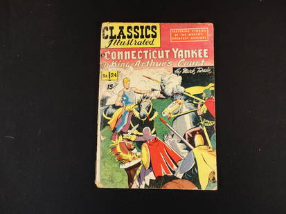 Vintage Comic Book Classics Illustrated No. 24 - A Connecticut Yankee in King Arthur's Court: Vintage Comic Book Classics Illustrated No. 24 - A Connecticut Yankee in King Arthur's Court. This Comic Book is in good or better condition as pictured. See pictures for complete condition and descri