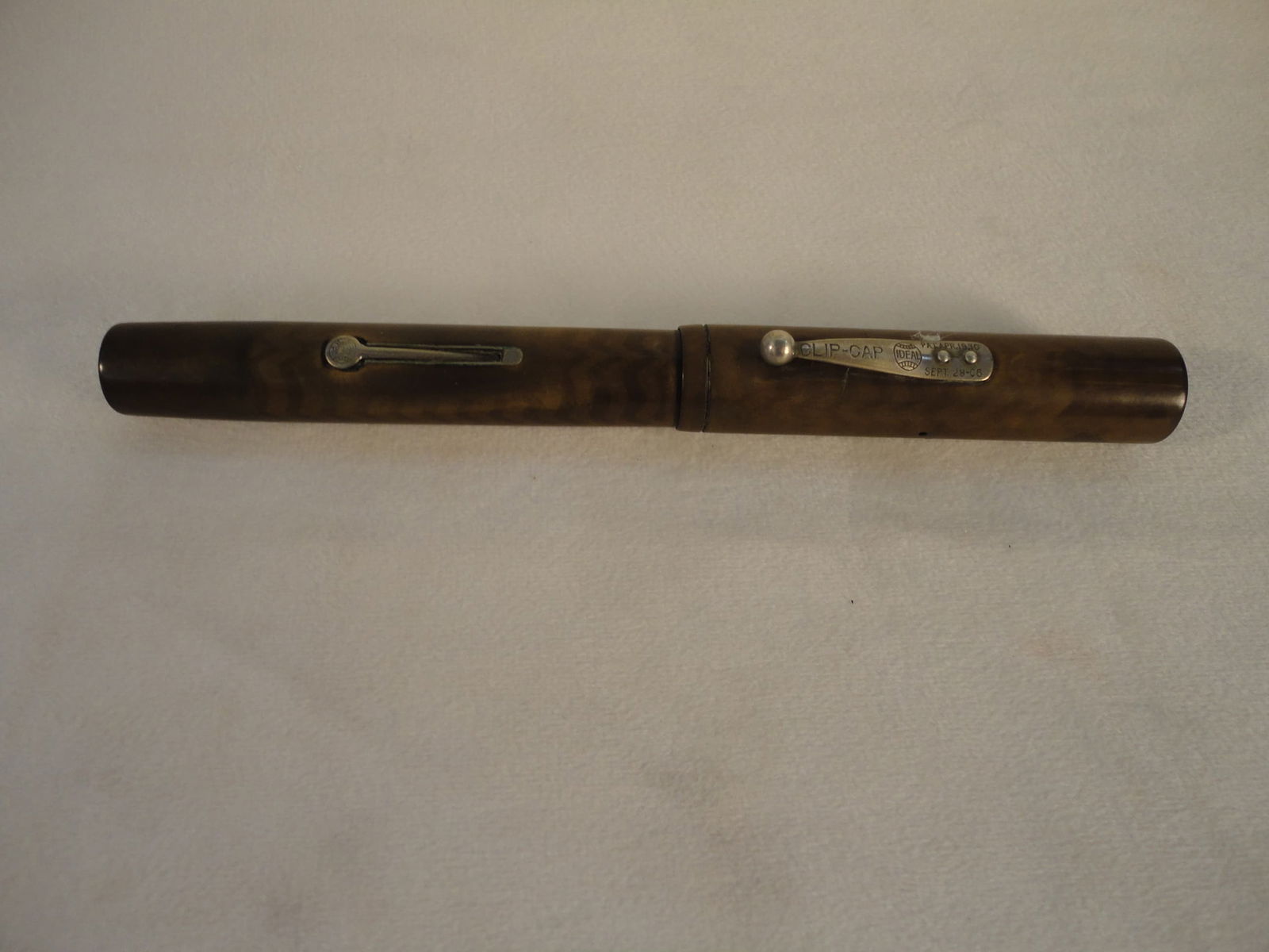 Antique Waterman #58 Fountain Pen Brown Chased Hard Rubber - #8 NIB (1 of 7)