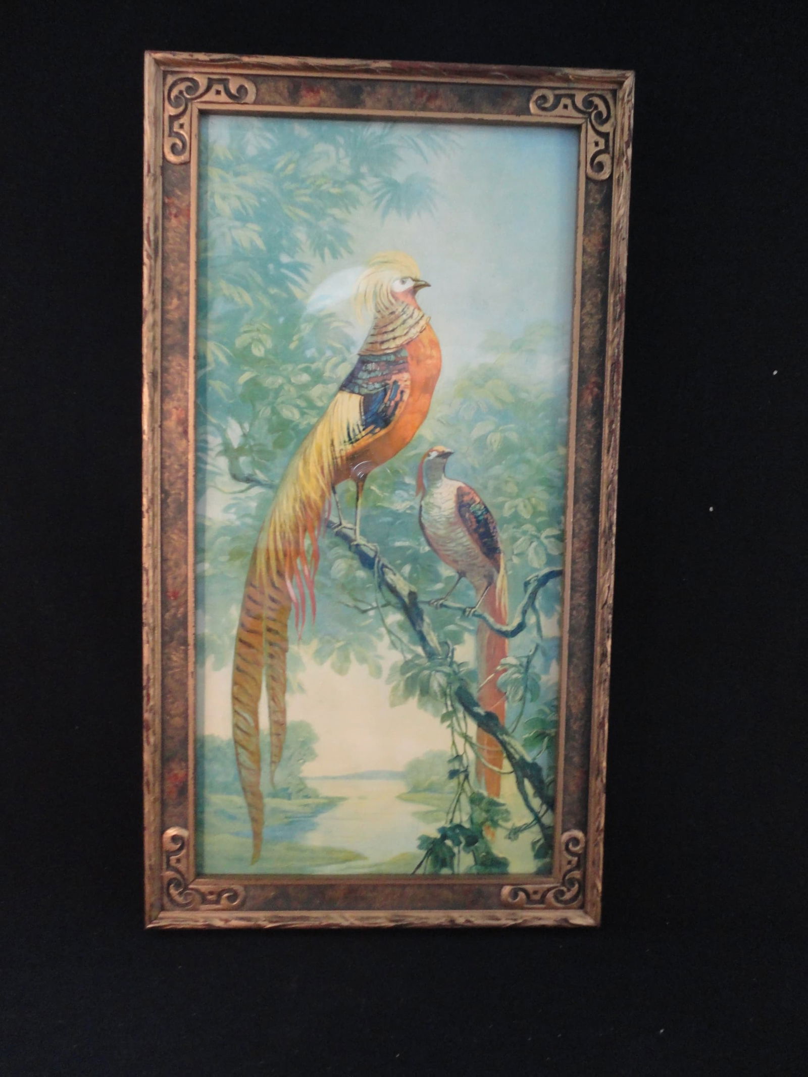Vintage 1950's Stehle Freres Golden Pheasant Framed Print in Art & Crafts Frame (1 of 3)