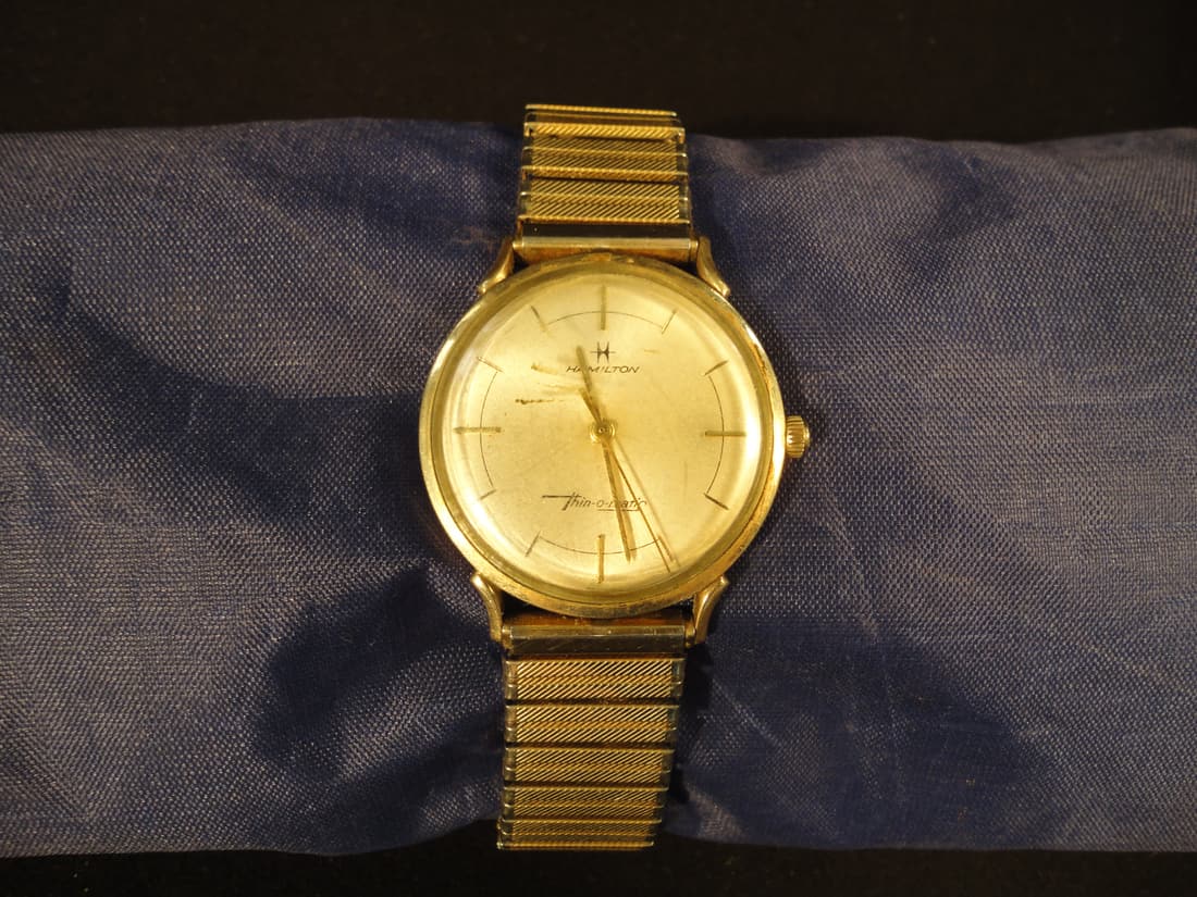 Vintage Men's Hamilton Thin-O-Matic Watch 10K GF w/ Stainless Band - Runs Great (1 of 5)