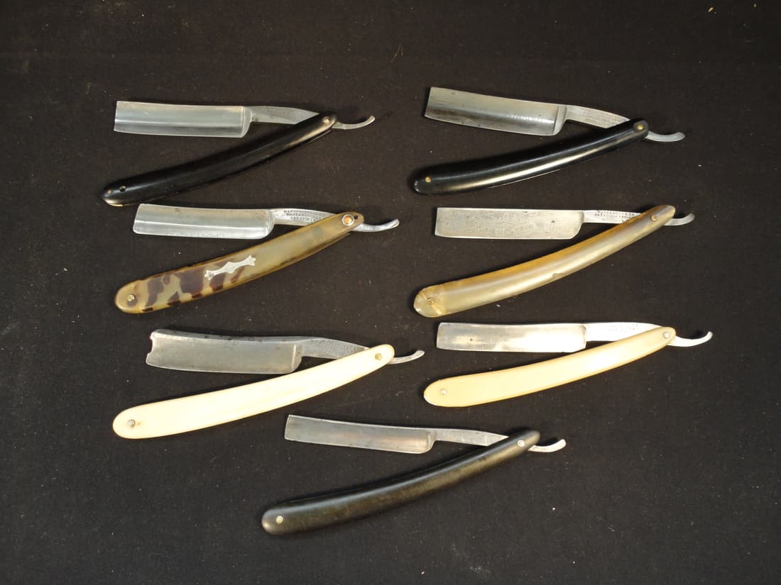 Lot of 7 Antique Wade and Butcher Straight Razors. (1 of 10)