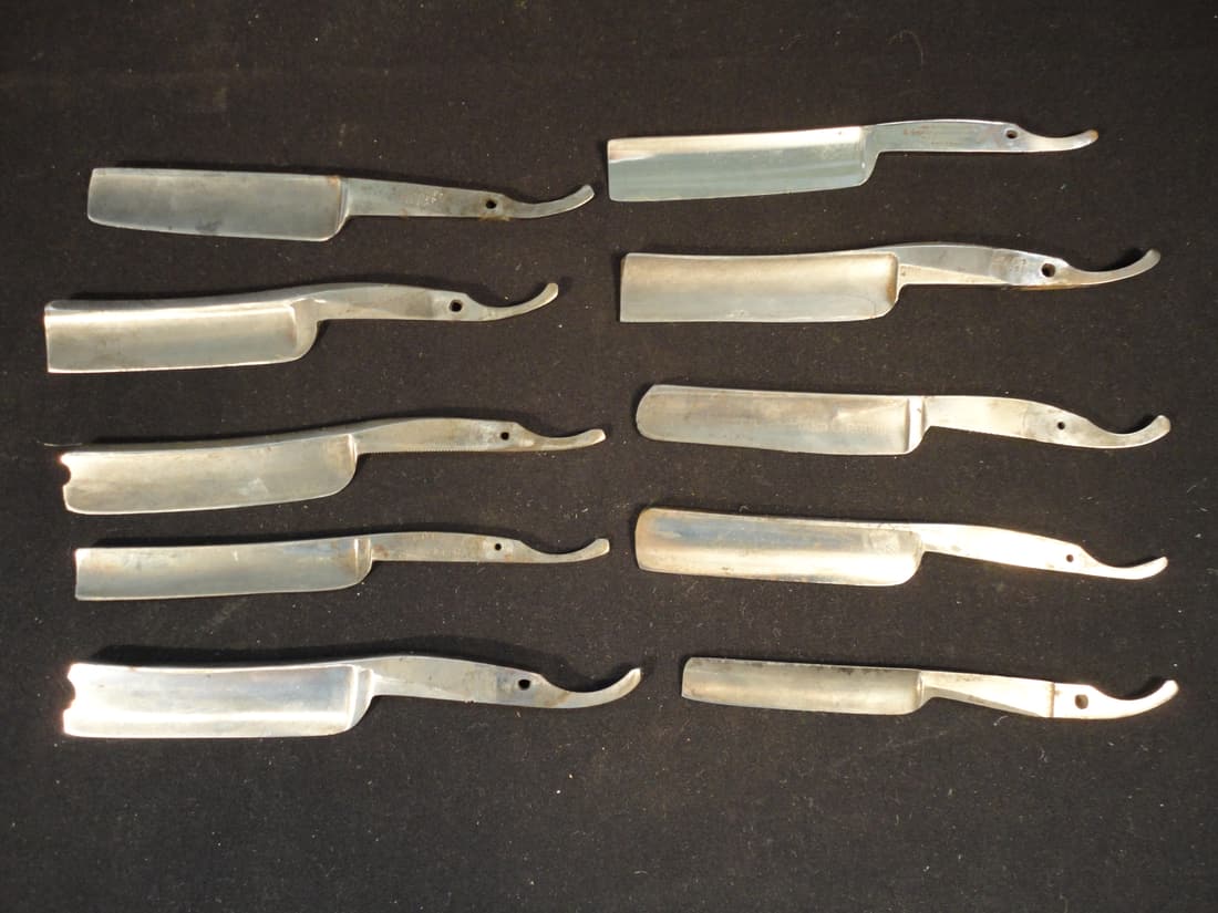 Lot of 10 Antique Straight Razor - Blades Only (1 of 10)