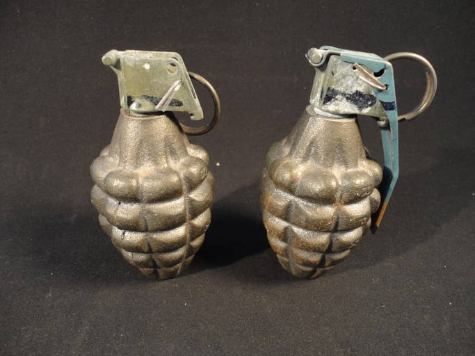 Lot Of 2 De Commissioned Pineapple Grenades No. 5