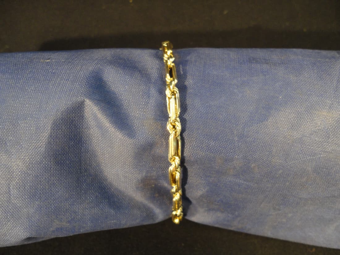 14k Yellow Gold Unisex Figarope Milano Chain Bracelet. (1 of 5)