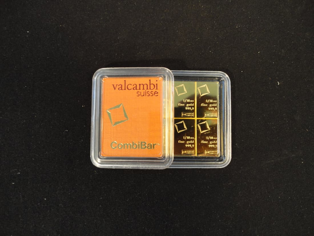10 x 1/10 oz Gold Valcambi CombiBar (In Assay) (1 of 5)