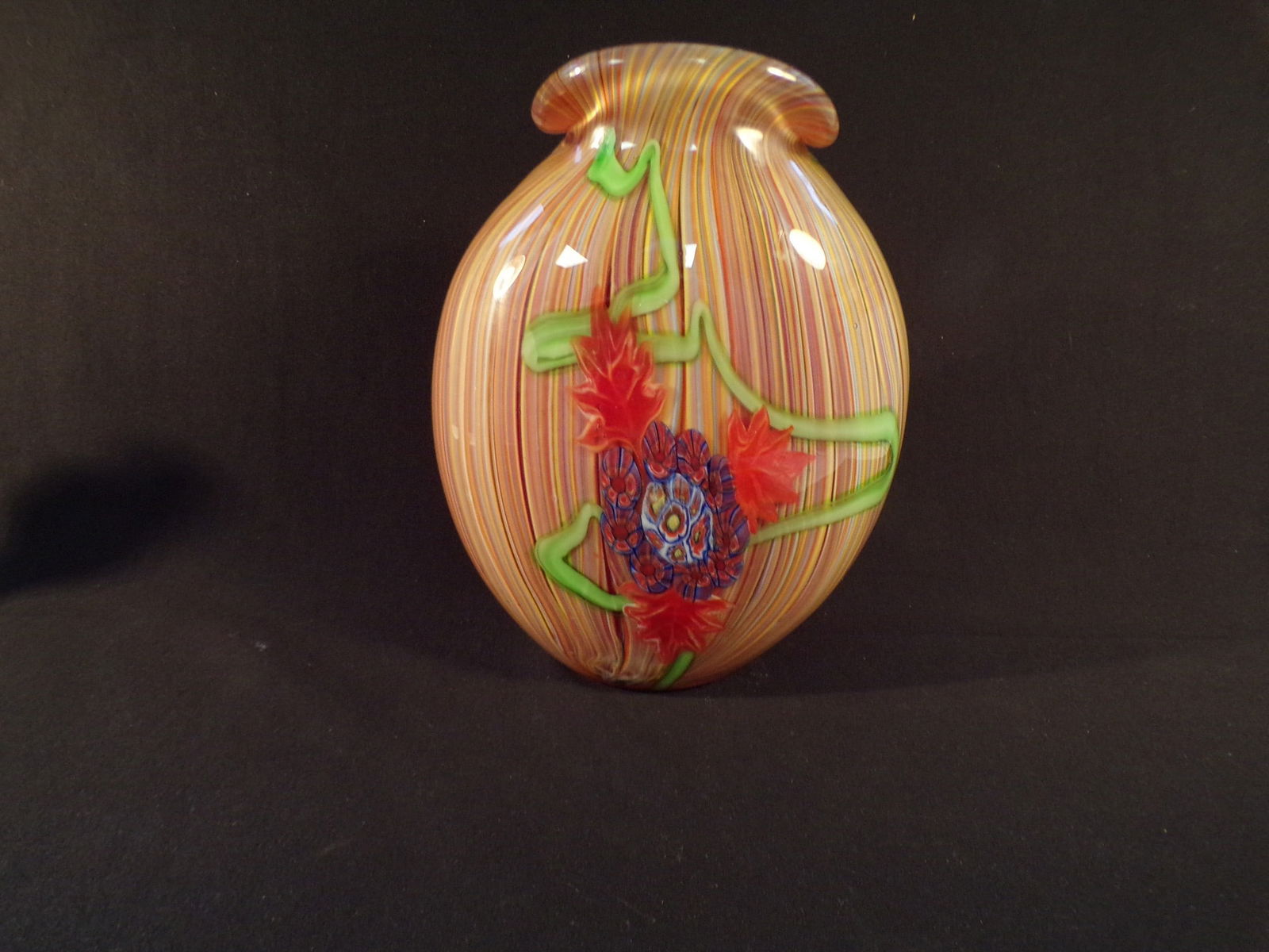 Vintage 1960's Large Multi Colored Murano Millefiori Vase (1 of 3)
