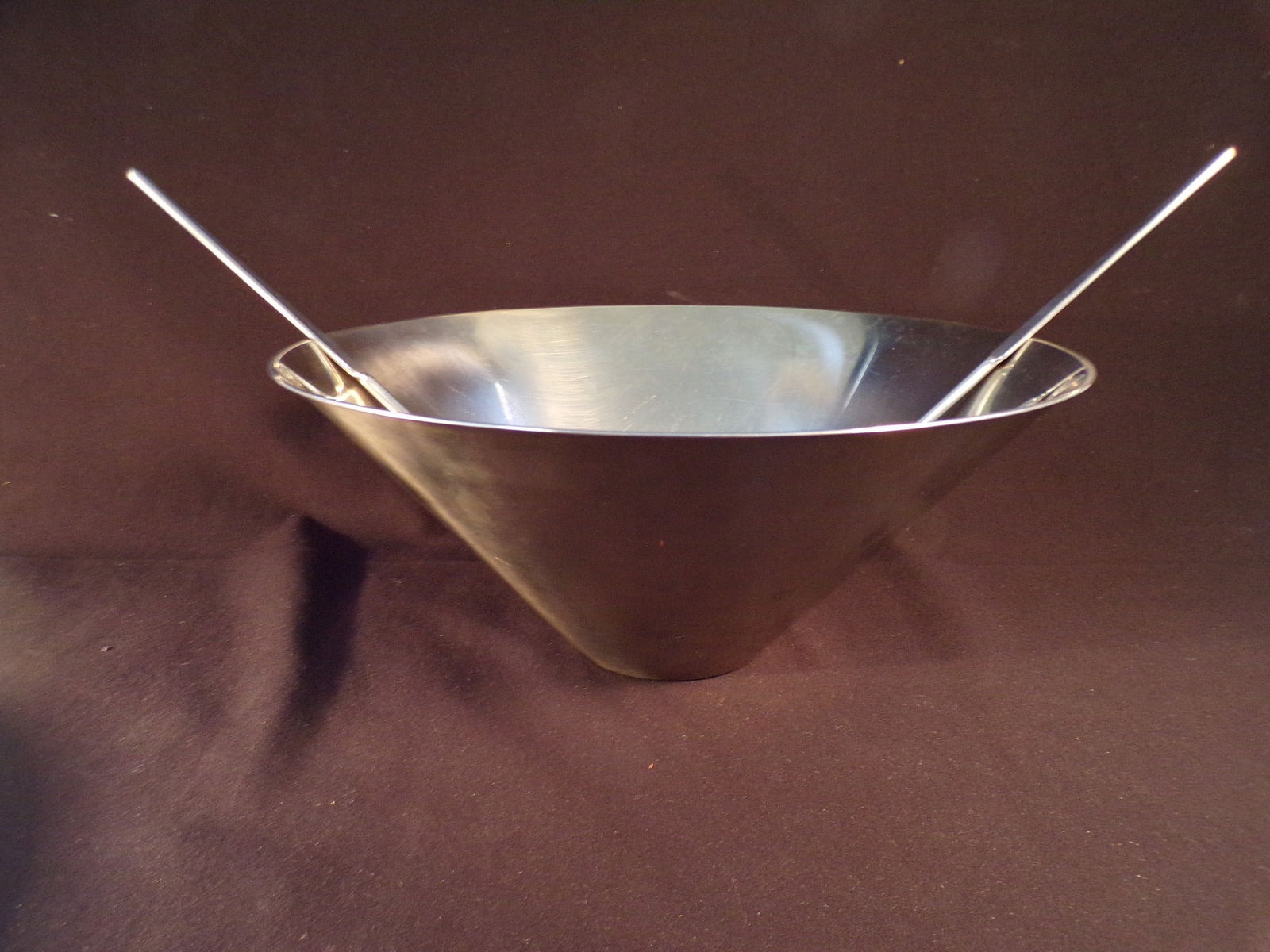 Vintage Mid Century Modern Gabis Stainless Sweden 3 Pc Salad Bowl Fork Spoon Set (1 of 4)