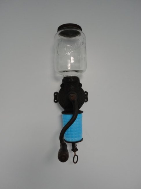 Antique Arcade Crystal No. 3 Wall Mount Cast Iron Coffee Grinder. Works (1 of 8)