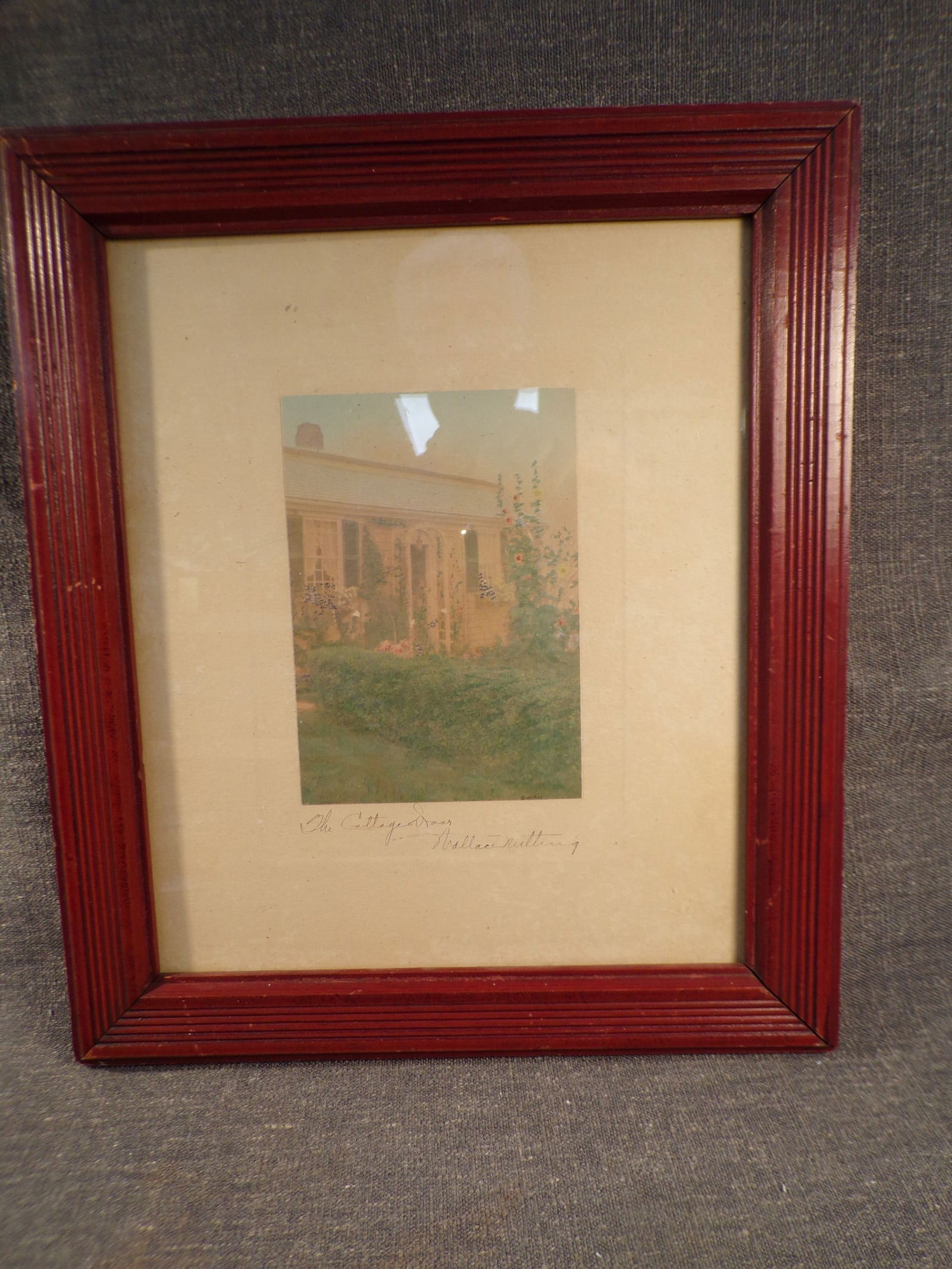 Lot of 2 Signed Wallace Nutting Photographs - Litchfield Minster & The Cottage Door (1 of 7)