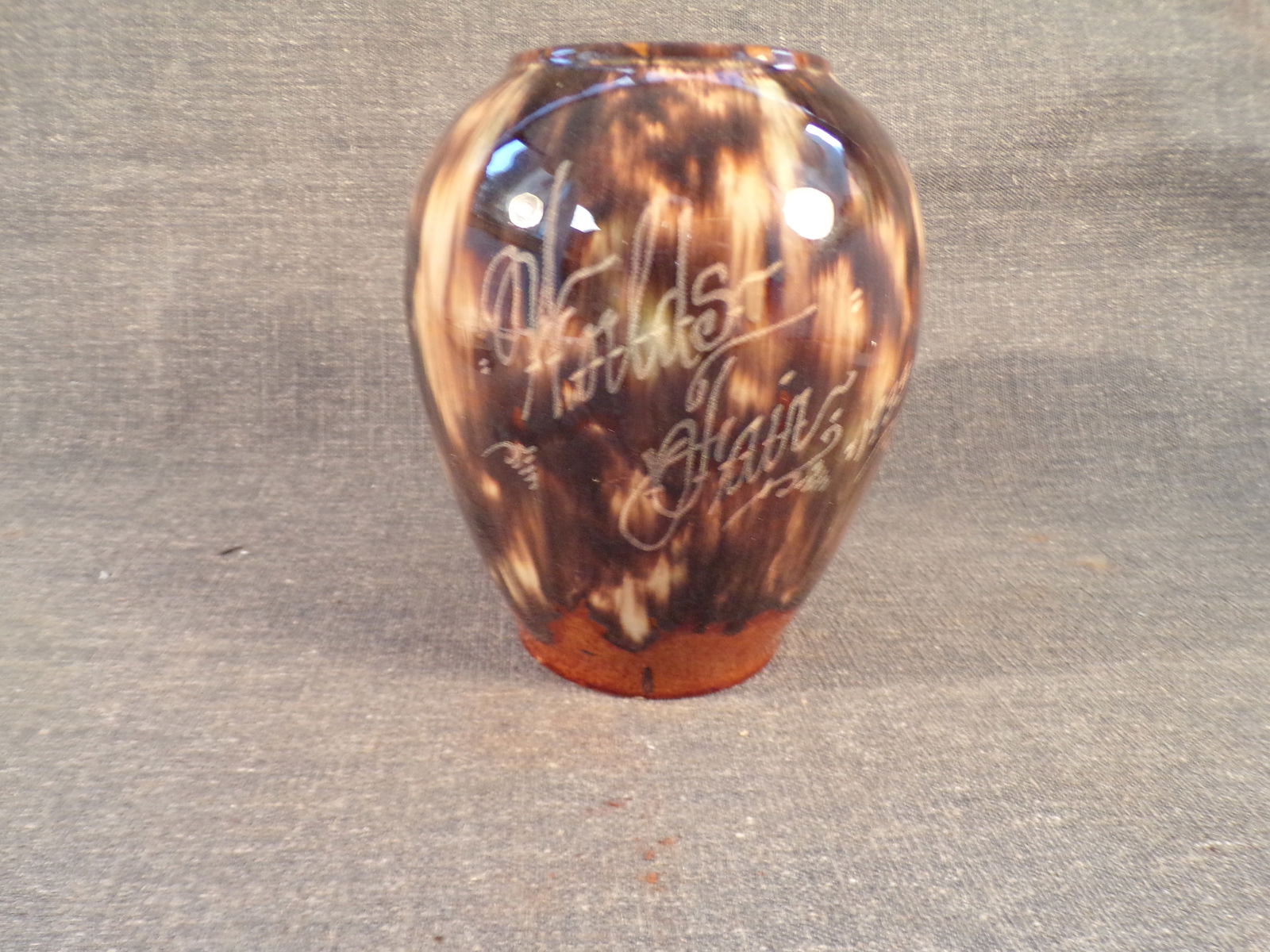 Vintage Brush McCoy Engraved Pottery Vase 1933 Worlds Fair - 6.5" Tall. (1 of 4)