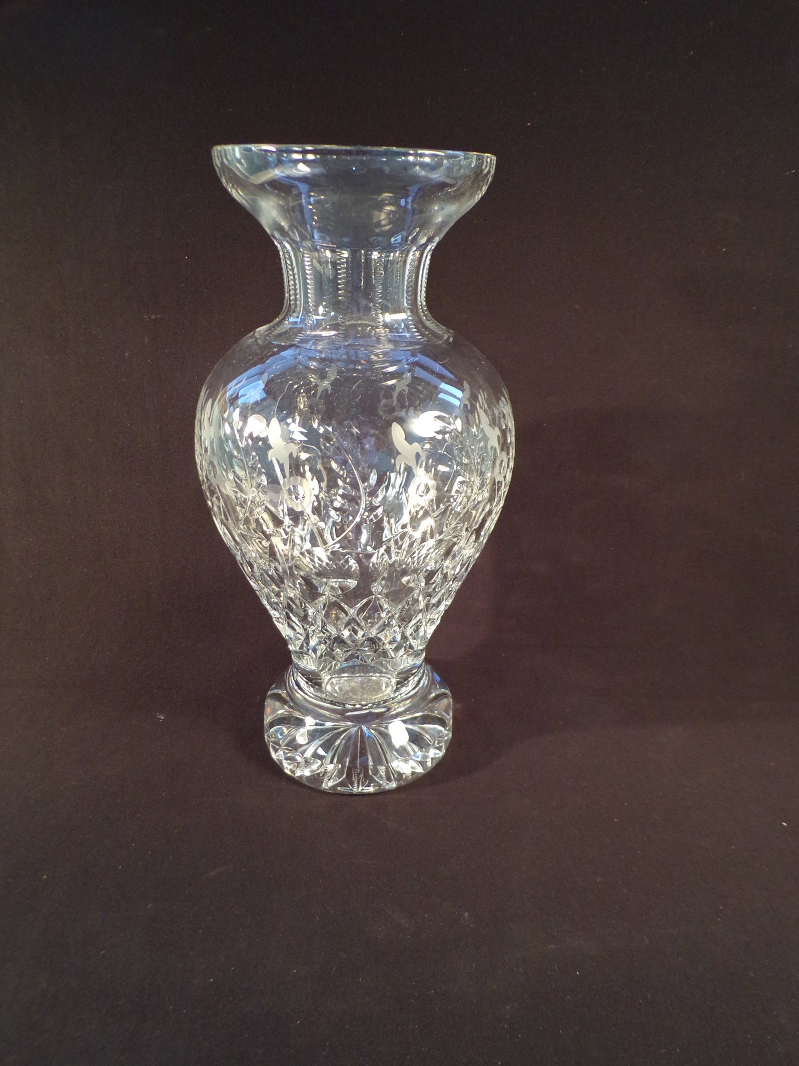 Vintage Large Rogaska Cut Crystal Vase in the Gallia pattern. 13 1/2" tall. (1 of 4)