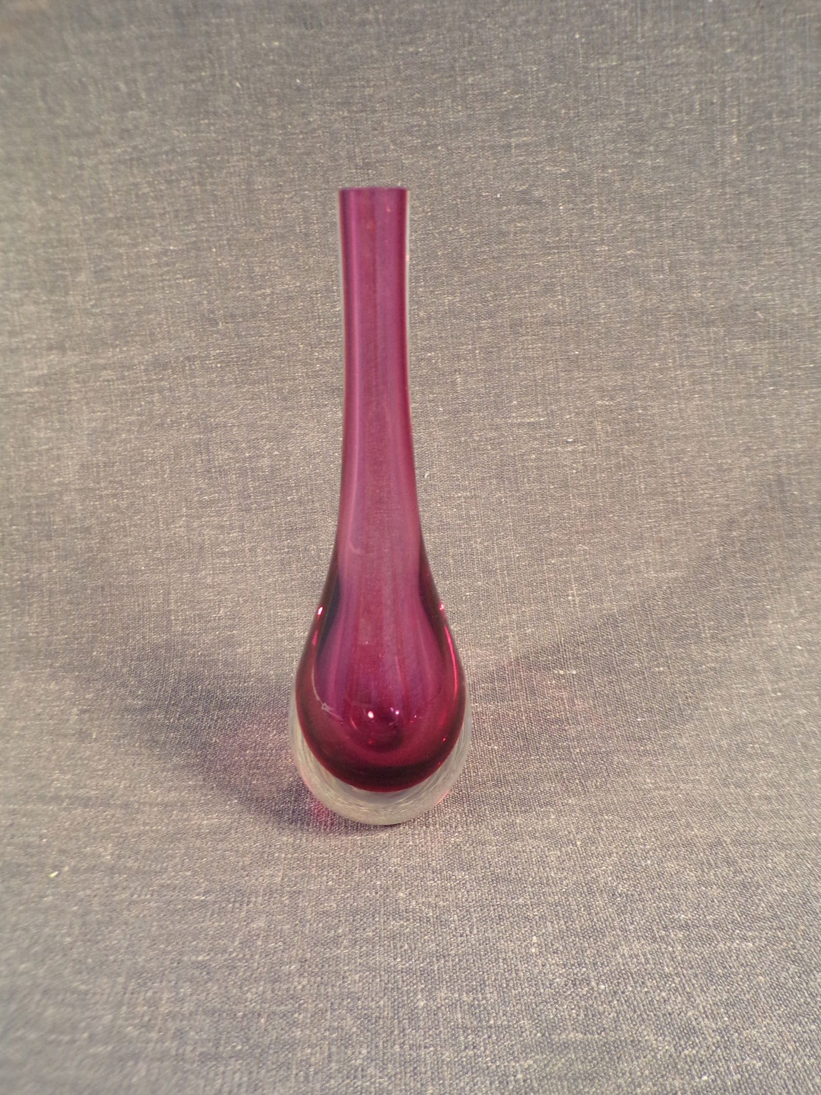 Vintage Murano Seguso Sommerso Amethyst and Clear Glass Bud Vase (1 of 3)