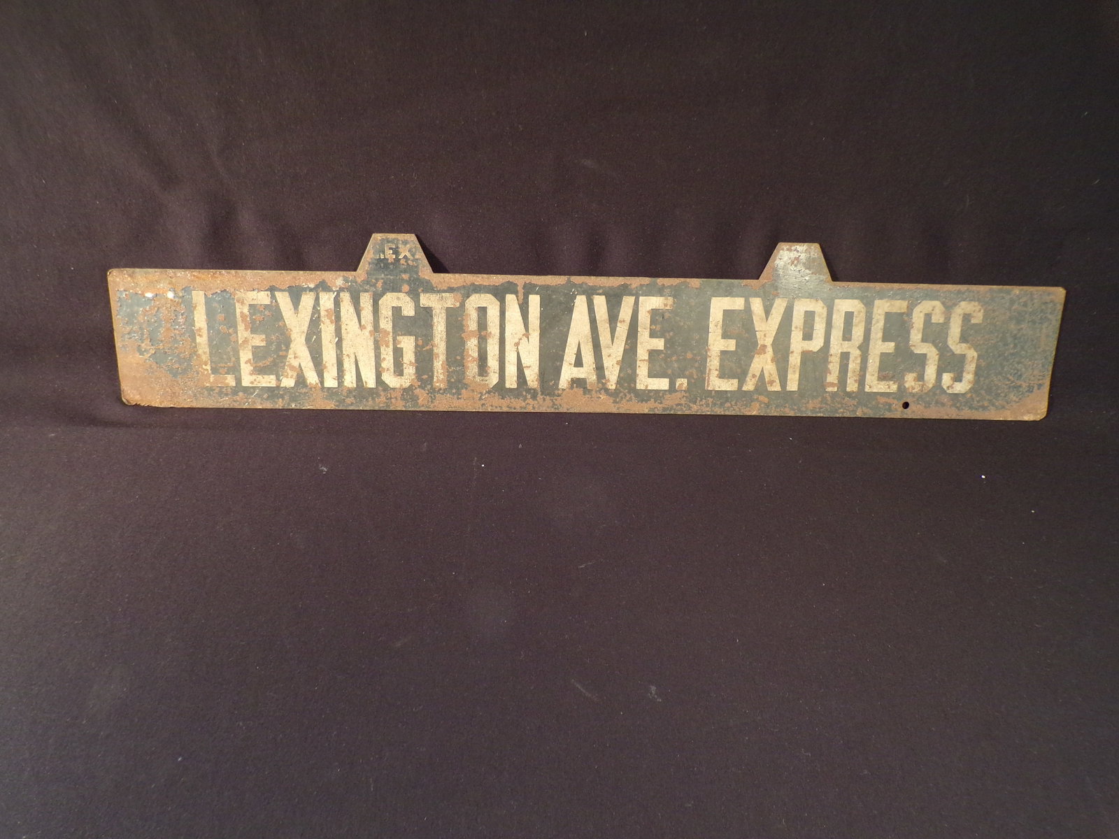Original, Retired LEXINGTON AVE. EXPRESS - New York Low-V Subway Car 2-Sided Side Destination Sign.: Original, Retired LEXINGTON AVE. EXPRESS - New York Low-V Subway Car 2-Sided Side Destination Sign. This Lexington Ave. Express Sign is in Good or much better condition as pictured. It measures 25 1/2