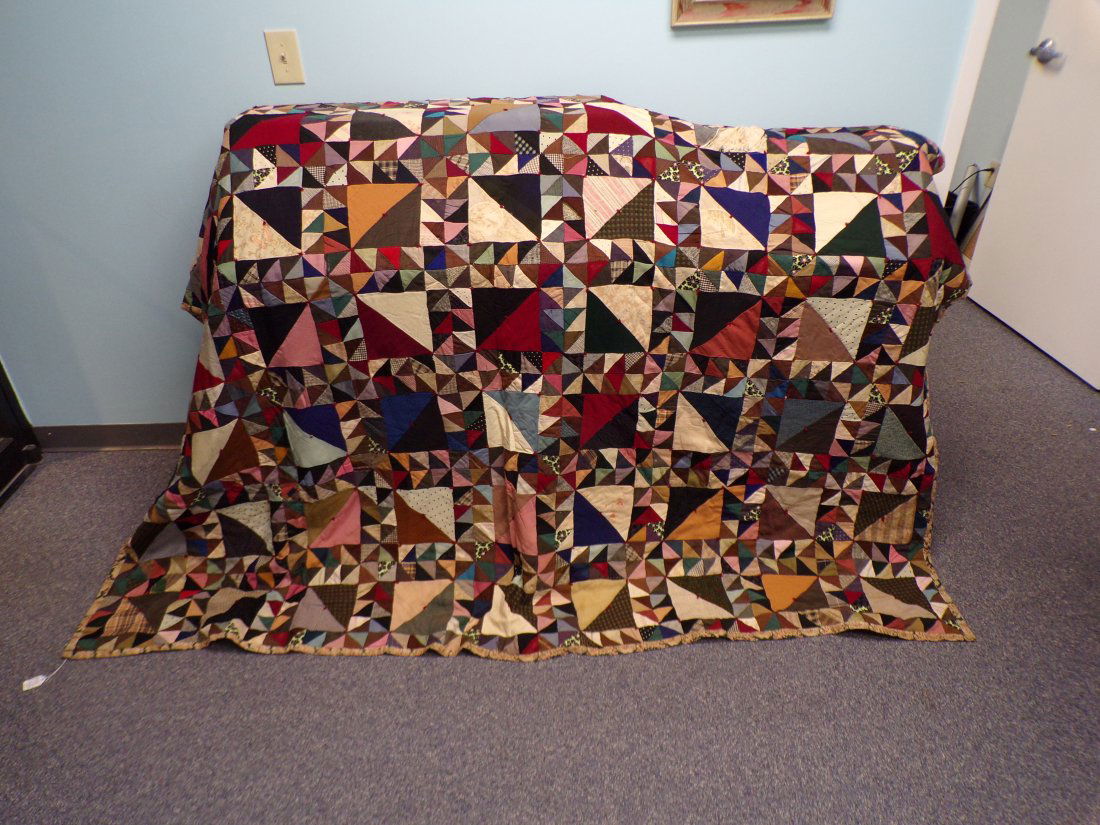Antique Patchwork Quilt Topper -Crazy Quilt - 80" x 92" (1 of 3)
